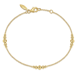 Gabriel & Co. 14K Yellow Gold Graduating Bead Stations Bracelet