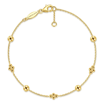 Gabriel & Co. 14K Yellow Gold Bujukan Beads Station Bracelet