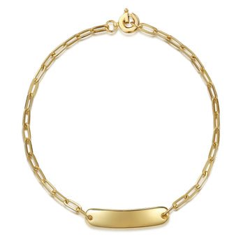 Gabriel & Co. 14K Yellow Gold Paperclip Chain Personalized Bracelet