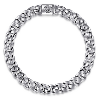 Gabriel & Co. 8mm 925 Sterling Silver Solid Cuban Link Chain Bracelet