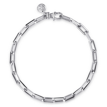 Gabriel & Co. 925 Sterling Silver Solid Elongated Chain Bracelet