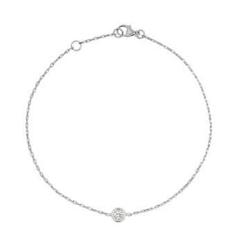 Timeless Bijoux 18K White Gold 3mm Natural Diamond Bezel Bracelet