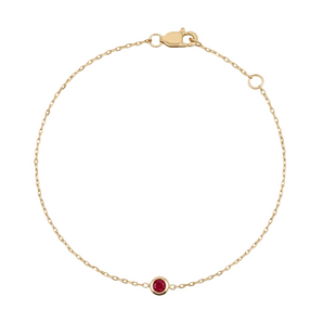 Timeless Bijoux 18K Yellow Gold Natural Ruby Bezel Bracelet