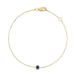Timeless Bijoux 18K Yellow Gold Natural Vivid Blue Sapphire Bezel Bracelet