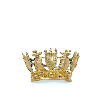 Vintage Mid-Century 9K Yellow Gold Merchant Navy Sweetheart Brooch