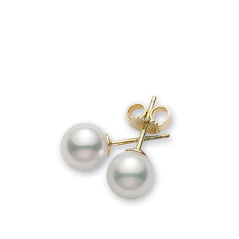 14K Akoya 8mm Cultured Pearl Stud Earrings