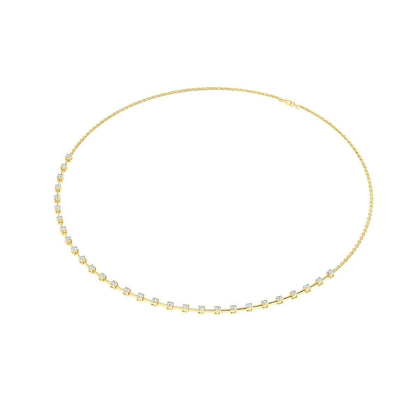 14k WG Half Tennis Necklace 2ct