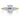 Gabiel & Co. 14K White-Yellow Gold Oval Three Stone Diamond Engagement Ring