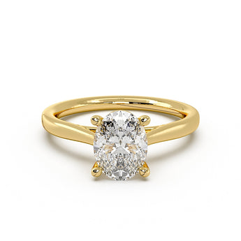 Bijoux Solstice Cathedral Oval Solitaire Engagement Ring