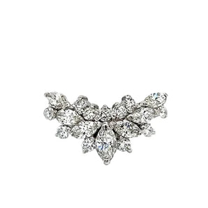 Platinum Marquise And Round 1.02 Carat TW Natural Diamond Engagement ring