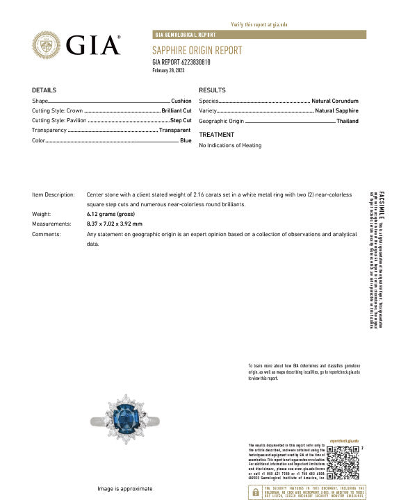 Platinum 2.16 Carat Oval Sapphire And Diamond Engagement Ring With GIA Certificate