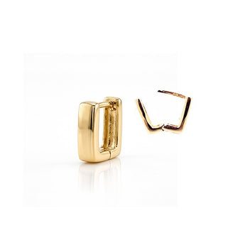 10K Yellow Gold 11mm Square Clicker Hoop Earrings