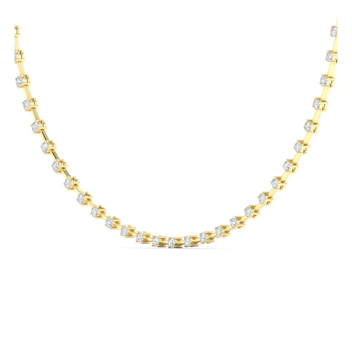 14K Yellow Gold Lab-Grown Diamond Half Tennis Necklace