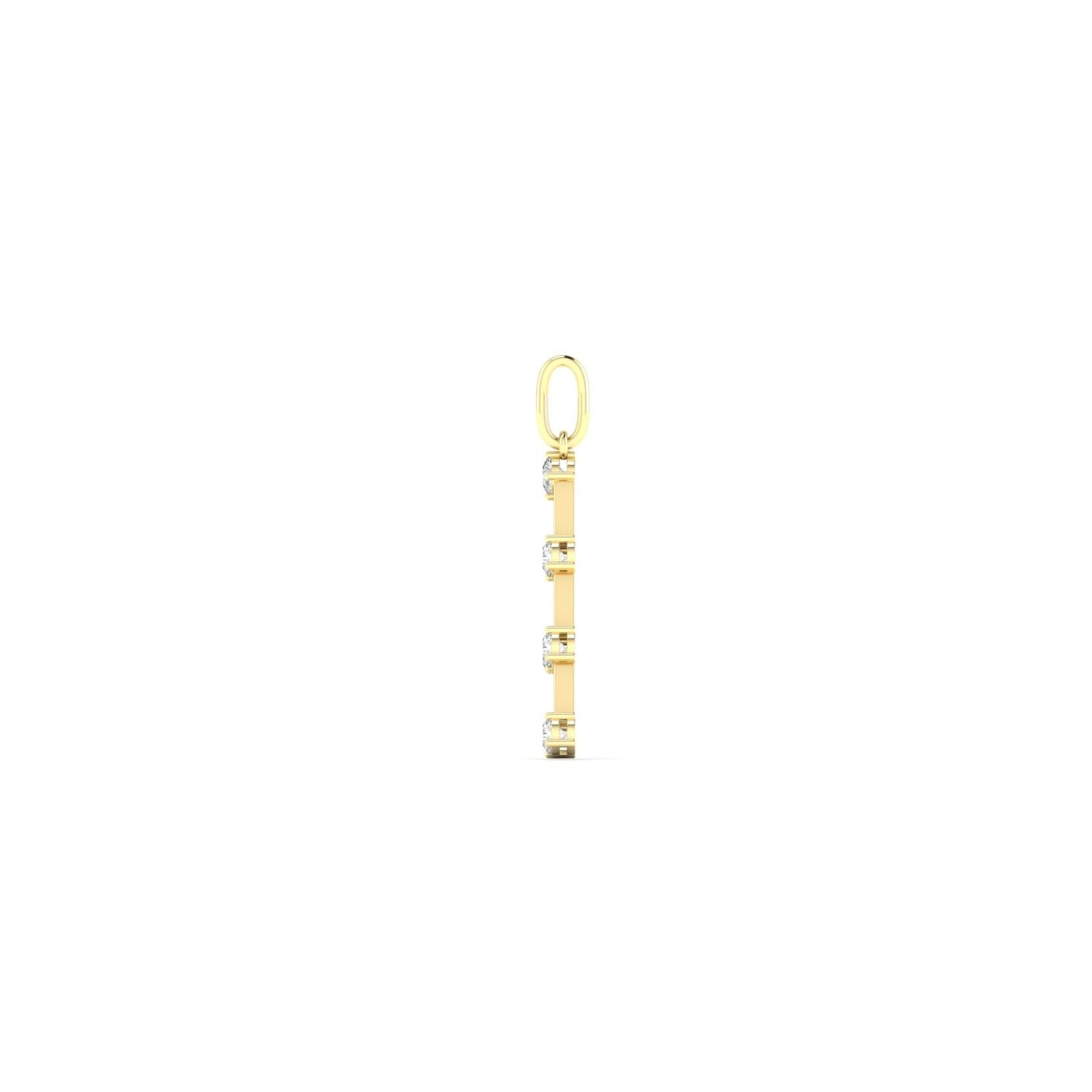 14K Yellow Gold Lab Grown Diamond Letter "A" Charm Pendant