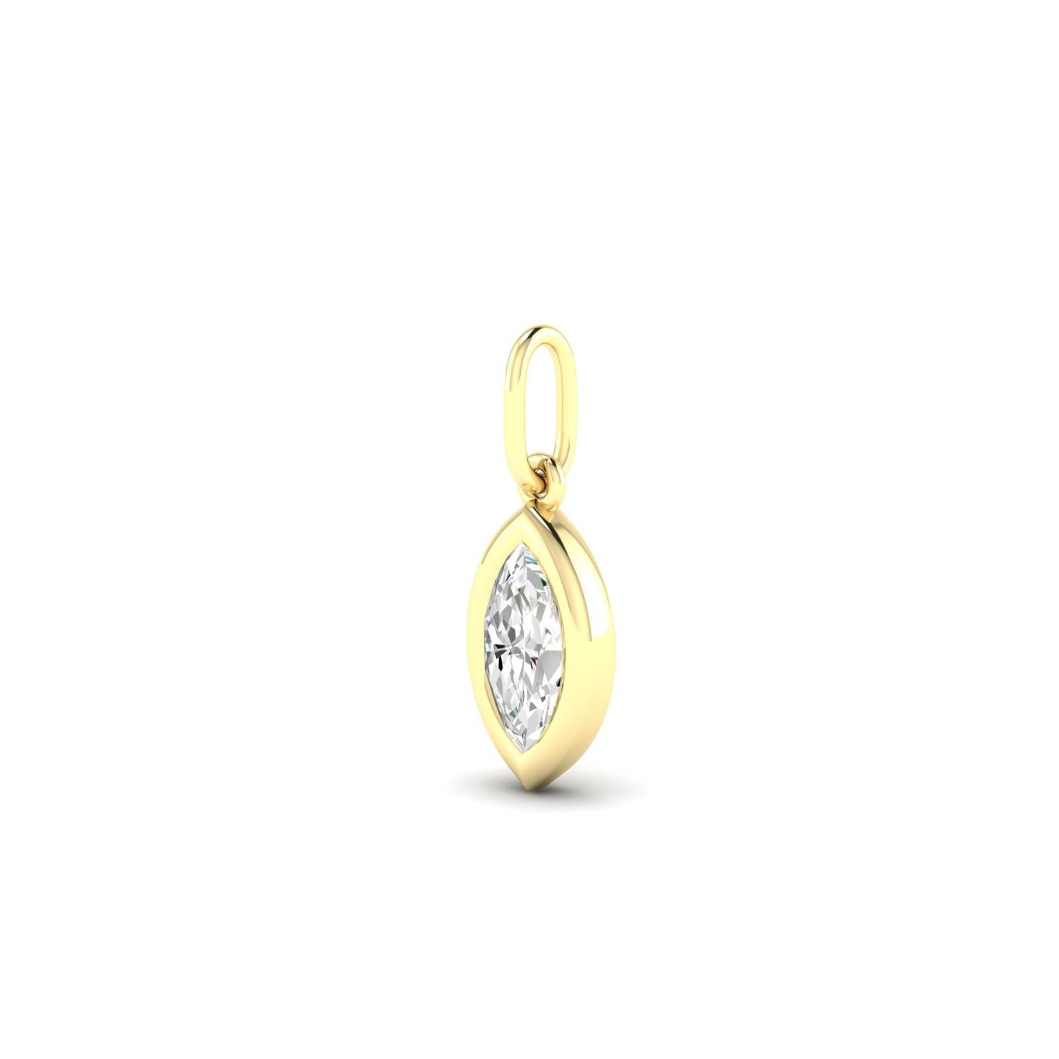 14K Yellow Gold 0.77ct Marquise Cut Lab Grown Diamond Charm Pendant