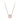 14K Rose Gold Rose Quartz and Diamond Halo Necklace