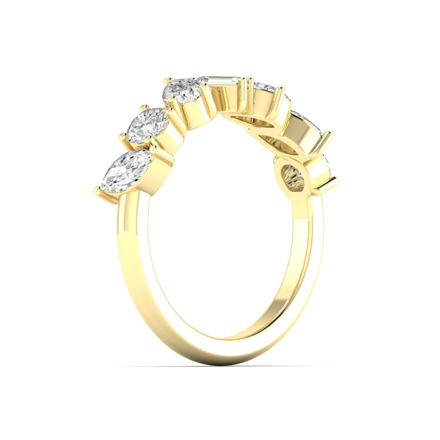 14K Yellow Gold Multi-Shape Lab-Grown Diamond Ring