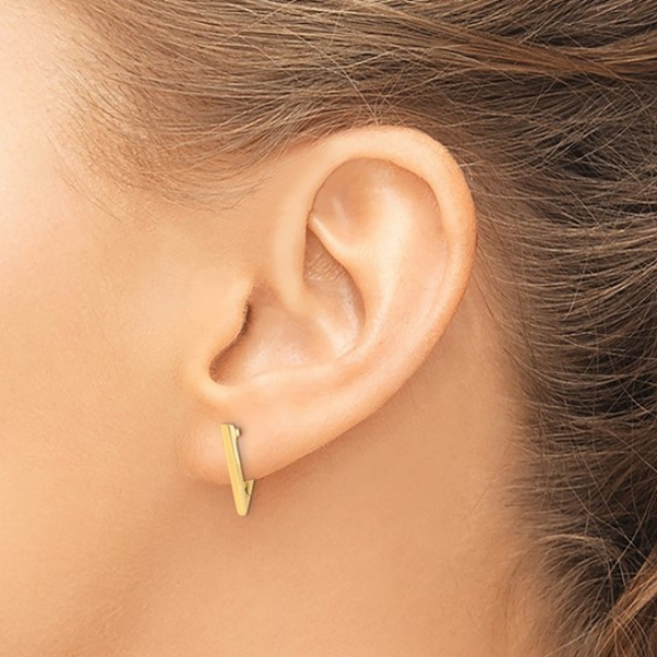 14K Polished Triangle Hoop Earrings