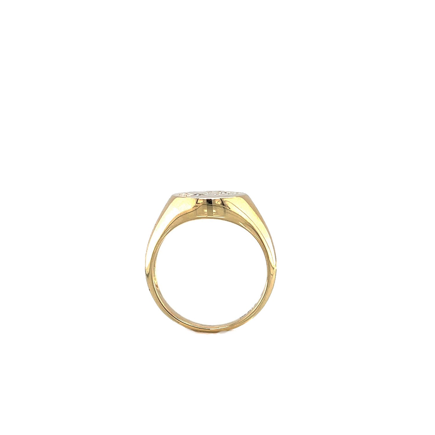 14K Yellow Gold Starry Night Diamond Signet Ring