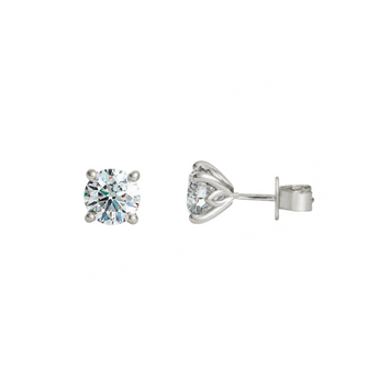 14K White Gold 0.49ctw Lab Grown Diamond Solitaire Stud Earrings