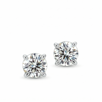 14K White Gold 1.50ctw Lab Grown Diamond Solitaire Stud Earrings