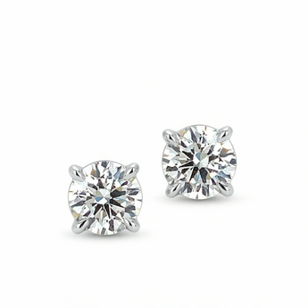 14K Gold 2.0ctw Lab-Grown Diamond Solitaire Stud Earrings