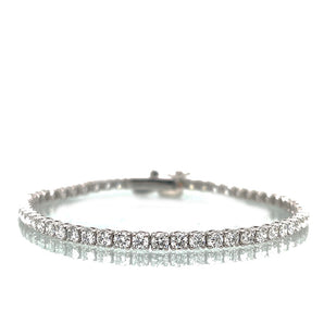 14K White Gold 4.97ctw Lab-Grown Diamond Tennis Bracelet, 7"