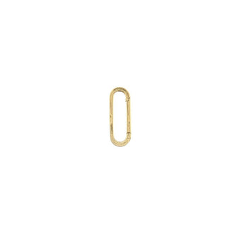 14K Yellow Gold Paperclip Carabiner Clasp / Oval Charm Holder