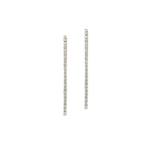 14K White Gold Diamond Drop Tennis Earrings