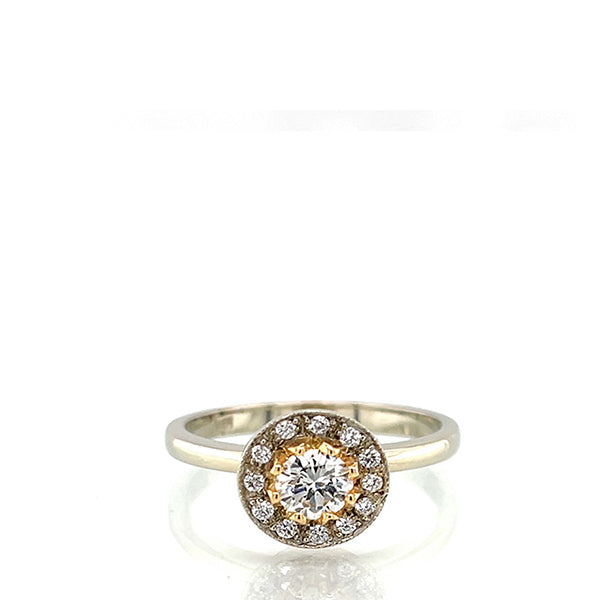 18K White and Rose Gold 0.36 Carat Diamond Engagement Ring