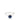 18K White Gold Round Sapphire With Diamond Halo Engagement Ring