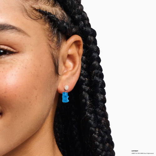 THOMAS SABO x HARIBO Silver Ear Studs with Goldbears Blue