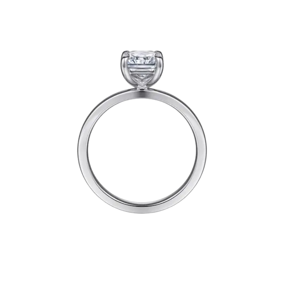 Gabriel & Co. 14K White Gold Rectangular Radiant Cut Diamond Engagement Ring
