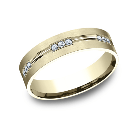 Benchmark 6mm Etched Channel Set Diamond Eternity Men's Ring