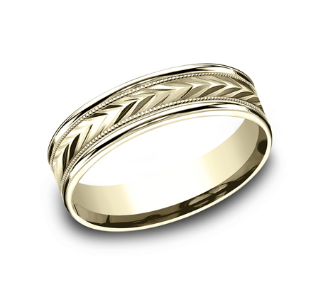 Benchmark 6mm Carved High Polish Men's Ring