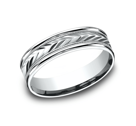 Benchmark 6mm Carved High Polish Men's Ring