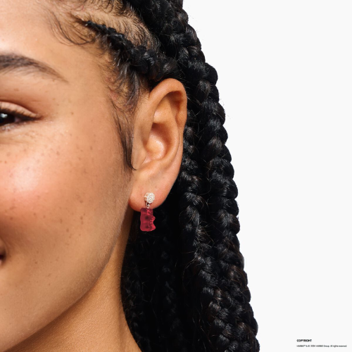 THOMAS SABO x HARIBO Silver Ear Studs with Goldbears Red