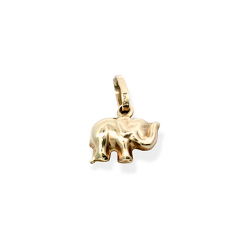 Estate 10K Yellow Gold Elephant Charm Pendant
