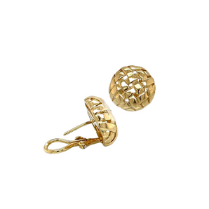 Vintage Tiffany & Co. 18K Yellow Gold Weaved Basket Stud Earrings