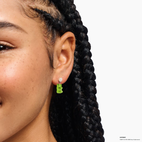 THOMAS SABO x HARIBO Silver Ear Studs with Goldbears Green