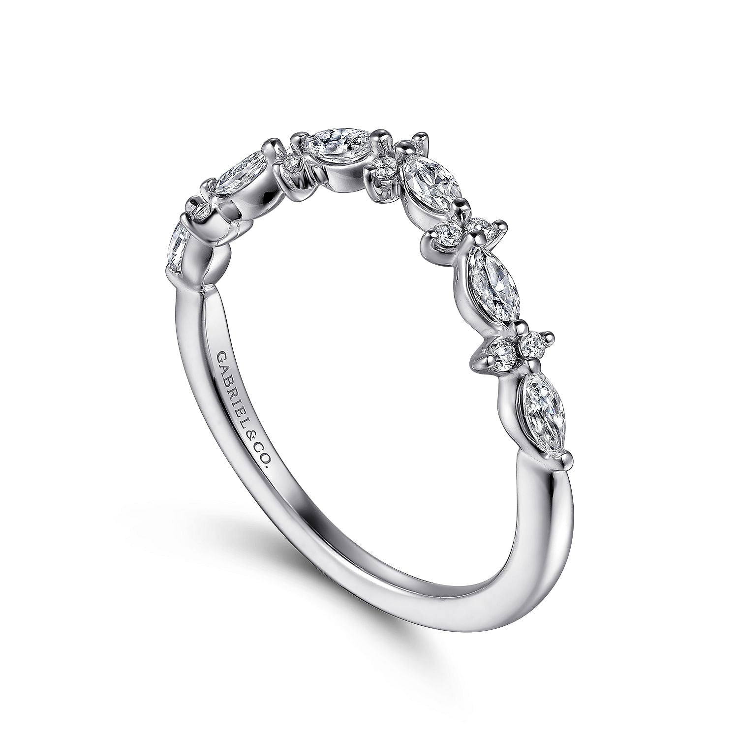 Gabriel & Co Curved Diamond Anniversary Ring