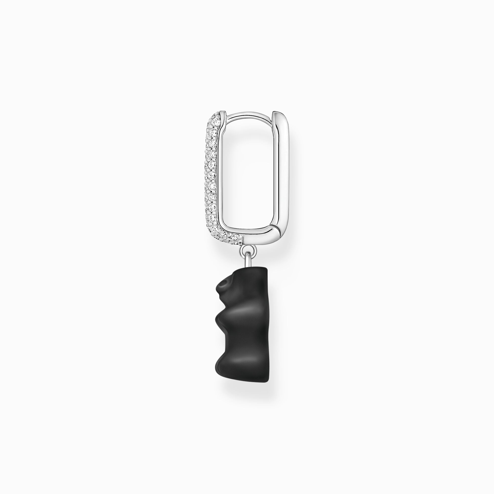 THOMAS SABO x HARIBO: Large Single Hoop Earring With Goldbear Black