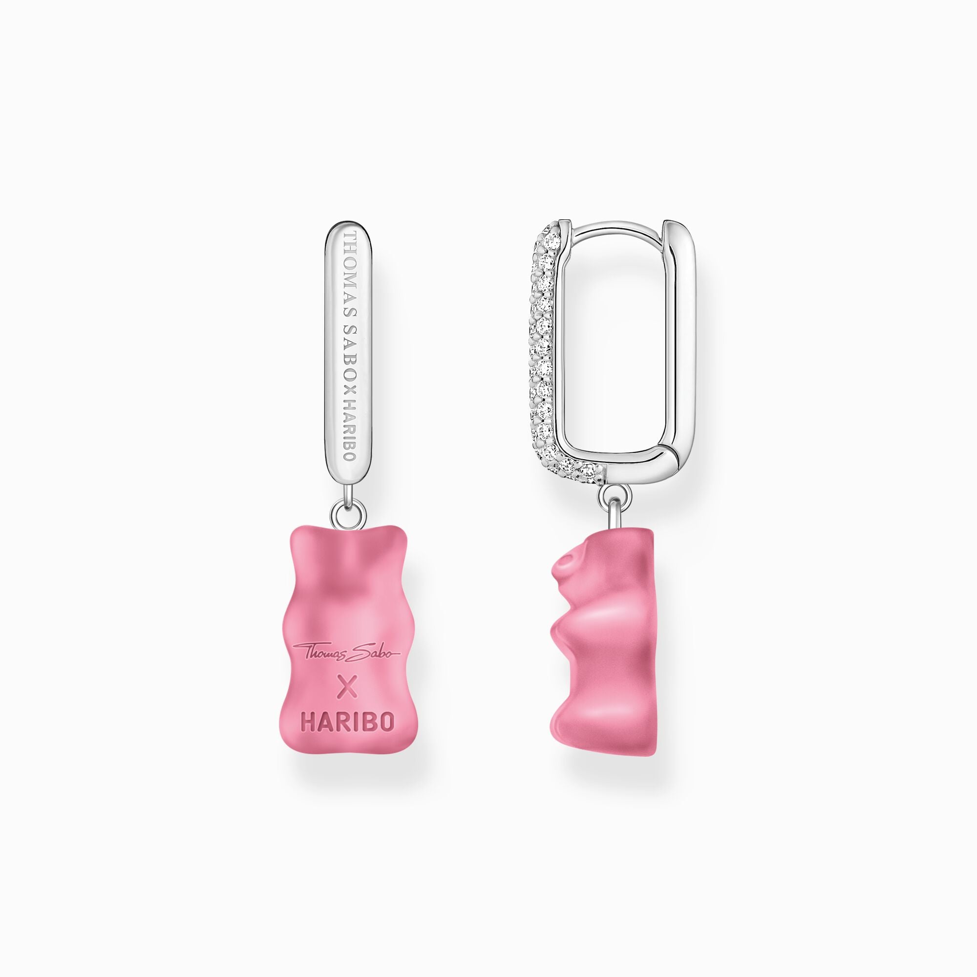 THOMAS SABO x HARIBO: Large Single Hoop Earring With Goldbear Pink