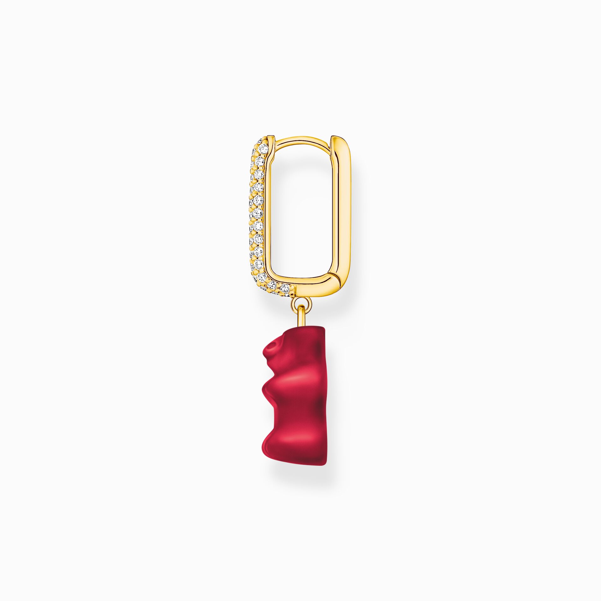 THOMAS SABO x HARIBO: Large Single Creole With Goldbear Red, Vermeil