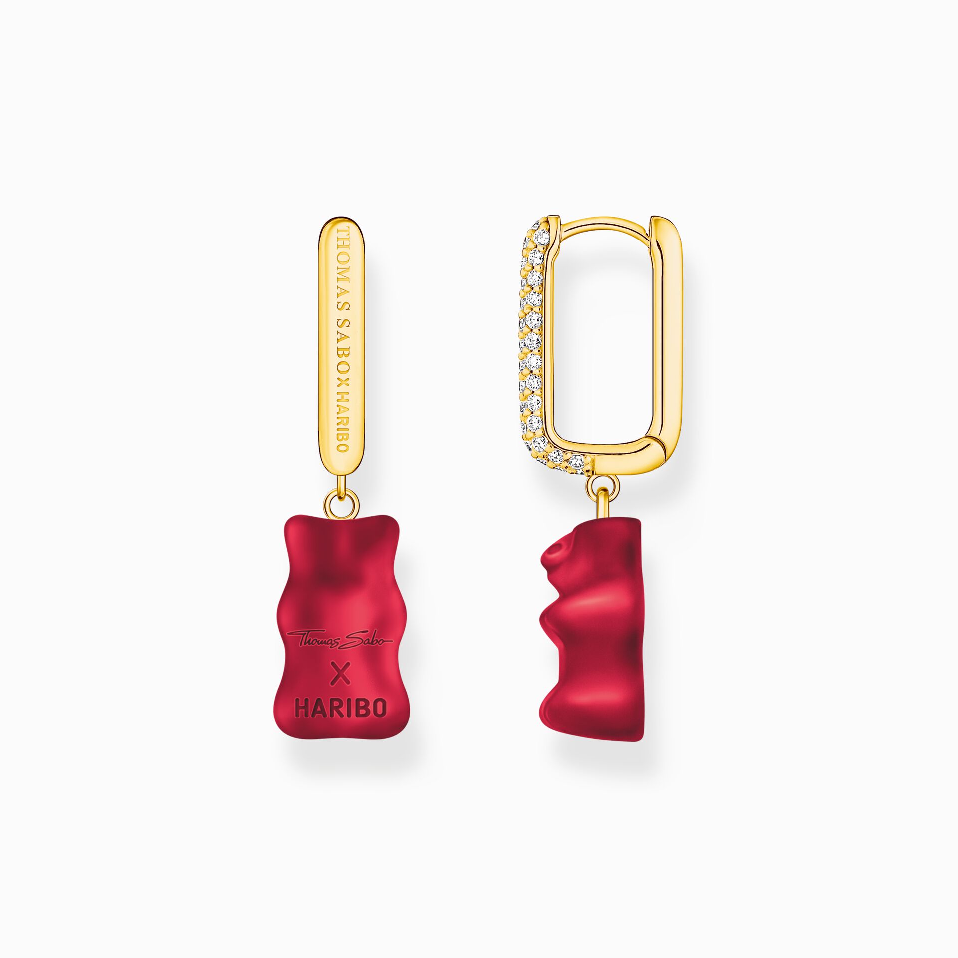 THOMAS SABO x HARIBO: Large Single Creole With Goldbear Red, Vermeil