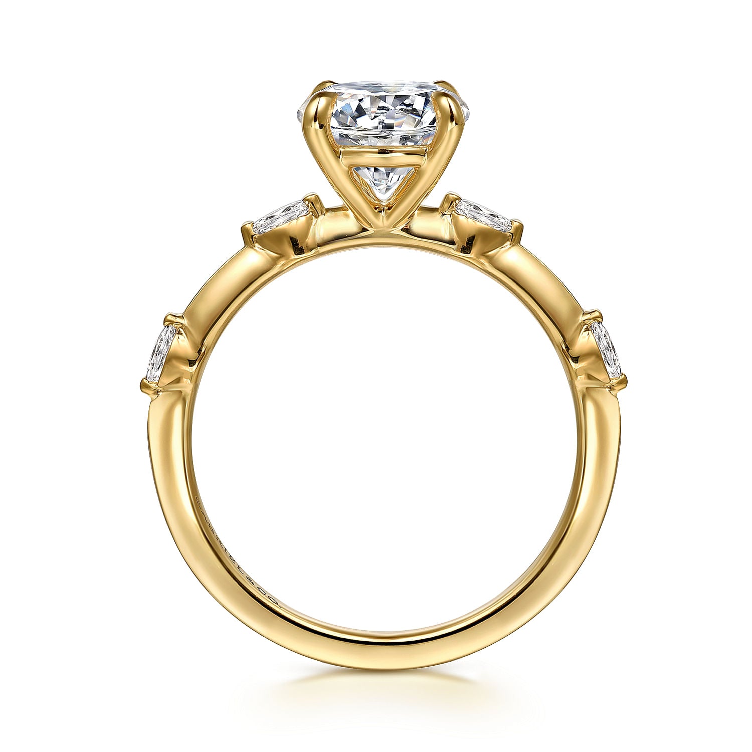 Gabriel & Co. 14K Yellow Gold Straight Marquise Diamond Engagement Ring