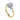 Gabiel & Co. 14K White-Yellow Gold Oval Three Stone Diamond Engagement Ring