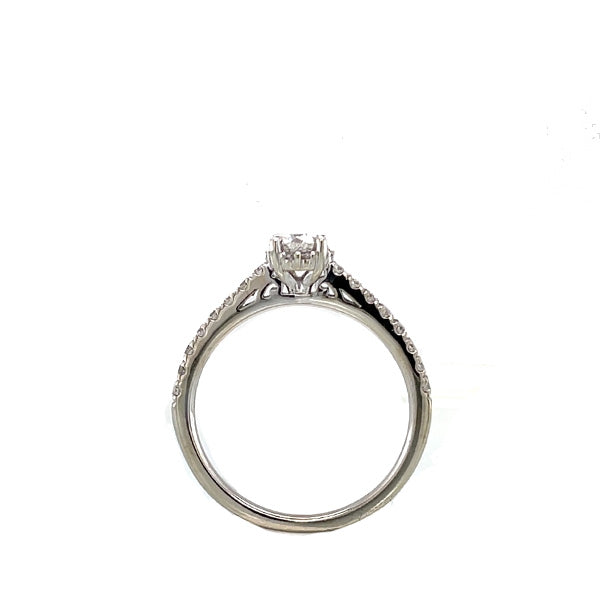 Estate 14K White Gold Diamond Halo Engagement Ring