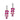 Estate 14K White Gold Ruby and Diamond Dangle Earrings