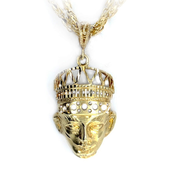 Estate 14K Yellow Gold Egyptian Queen Nefertiti Pendant